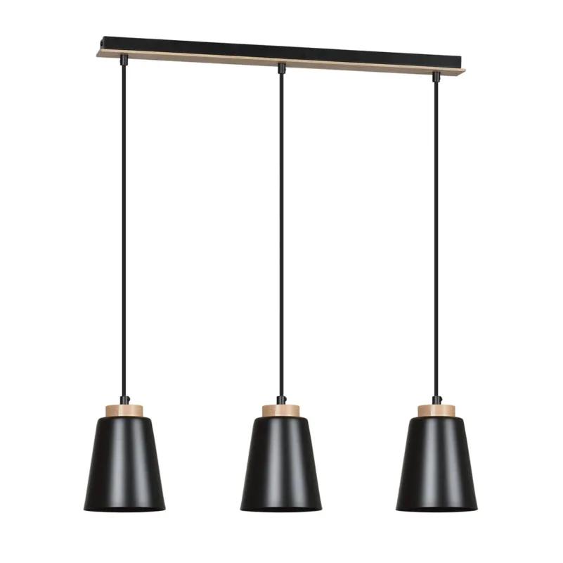 Ostatnie sztuki Lampa wisząca Emibig Bolero 3 czarna 3×E27