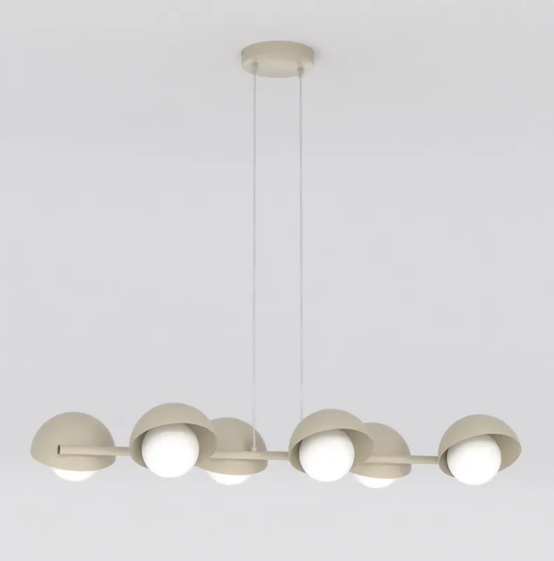 Ograniczona ilość Lampa wisząca Emibig Boom 6 mokka z białym kloszem 6×G9