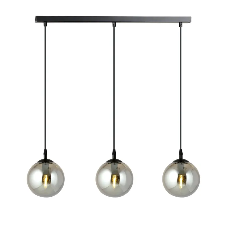 Lampa wisząca Emibig Cosmo 3 czarna z grafitowym kloszem 3×E14 Szybka wysyłka