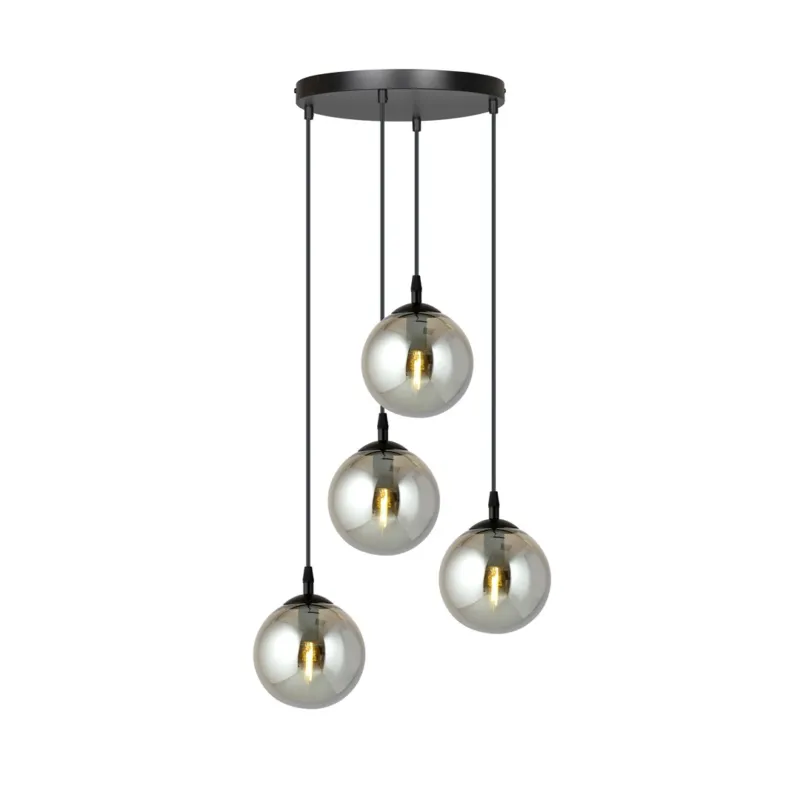 Tani Lampa wisząca Emibig Cosmo 4 Premium czarna z grafitowym kloszem 4×E14