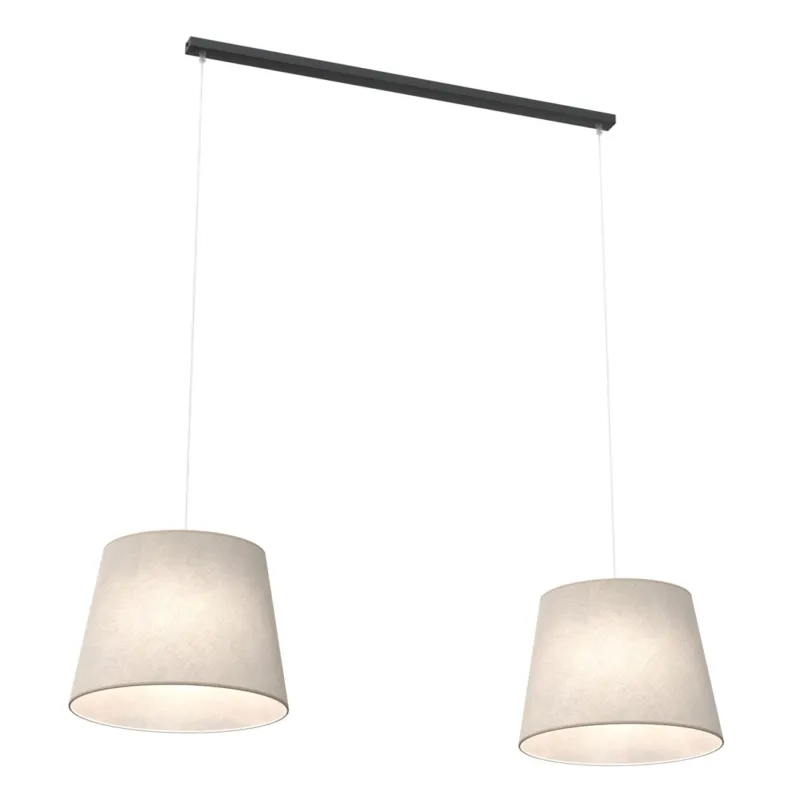 Do wyczerpania zapasów Lampa wisząca Emibig Epoca 2 czarna z beżowym kloszem 2×E27