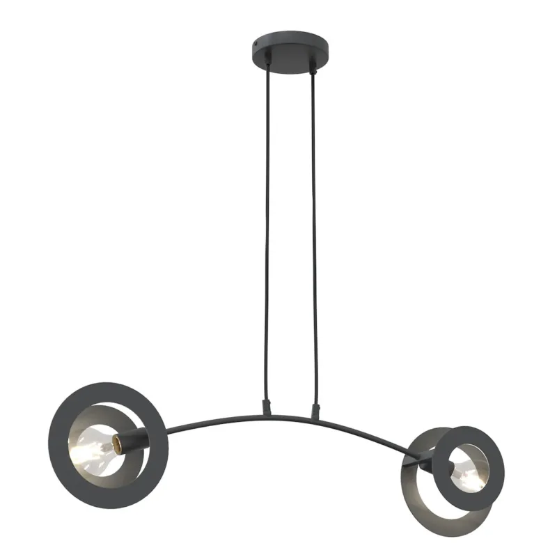 Dostępne od ręki Lampa wisząca Emibig Euforia 2 czarna 2×E27