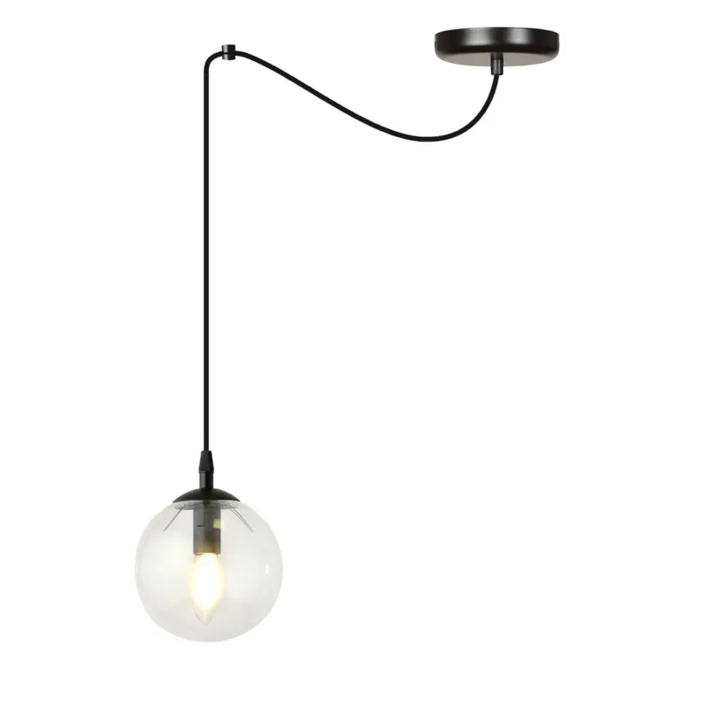 Lampa wisząca Emibig Gigi 1 czarna z transparentnym kloszem E14 Zamów dziś