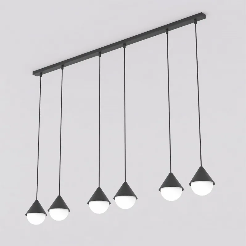 Dodaj do koszyka Lampa wisząca Emibig Giro 1661 6 Premium czarna z białym kloszem 6×G9