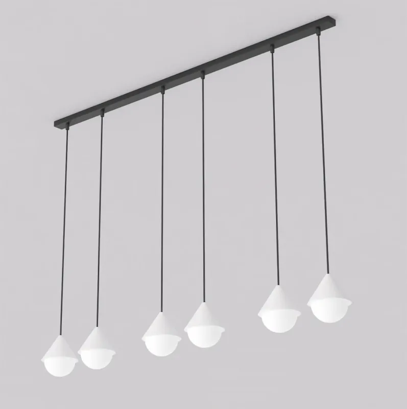 Do wyczerpania zapasów Lampa wisząca Emibig Giro 1662 6 Premium czarna z białym kloszem 6×G9