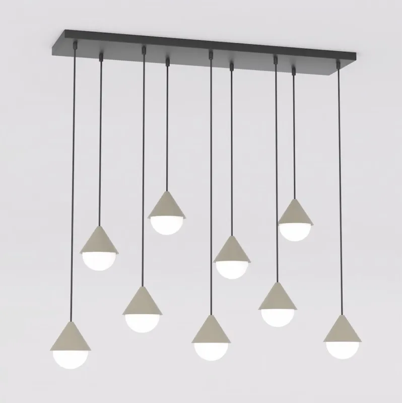 Lampa wisząca Emibig Giro 1663 9 czarna z białym kloszem 9×G9 Hit sprzedaży