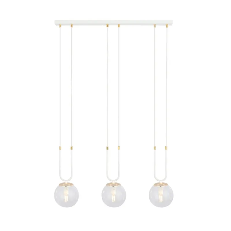 Lampa wisząca Emibig Glam 3 biała z transparentnym kloszem 3×E14 Rabat