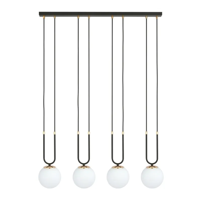 Lampa wisząca Emibig Glam 4 czarna z białym kloszem 4×E14 Obniżka ceny