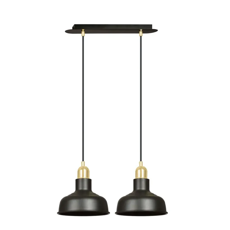 Wyprzedaż Lampa wisząca Emibig Ibor 2 czarna 2×E27