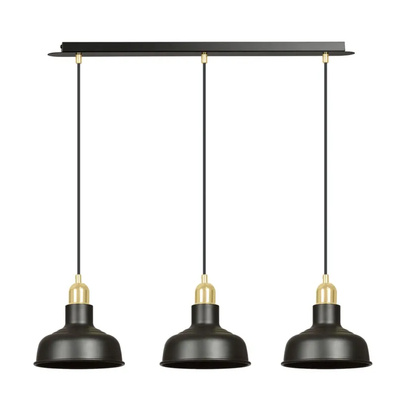 Bezpieczna płatność Lampa wisząca Emibig Ibor 3 czarna 3×E27
