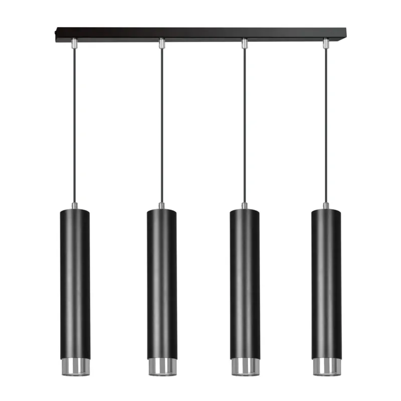 Nie przegap Lampa wisząca Emibig Kibo 4 czarna z chromem 4×GU10