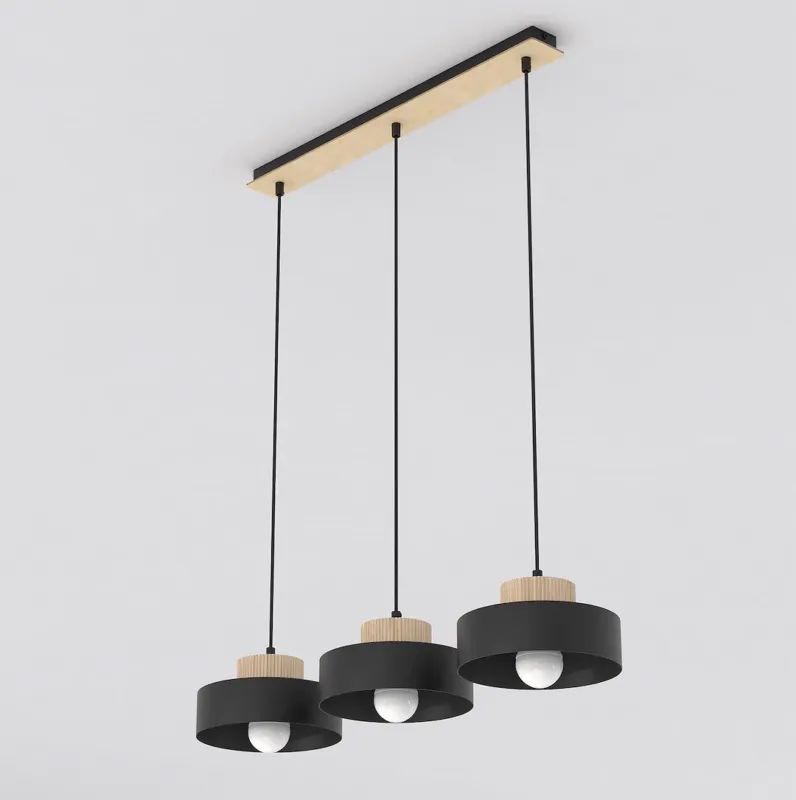 Zamów teraz Lampa wisząca Emibig Kivi 3 czarna 3×E27