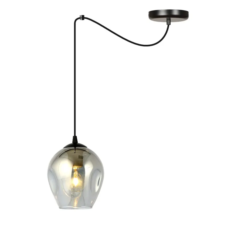 Lampa wisząca Emibig Level czarna z grafitowym kloszem 1×E27 Hit cenowy