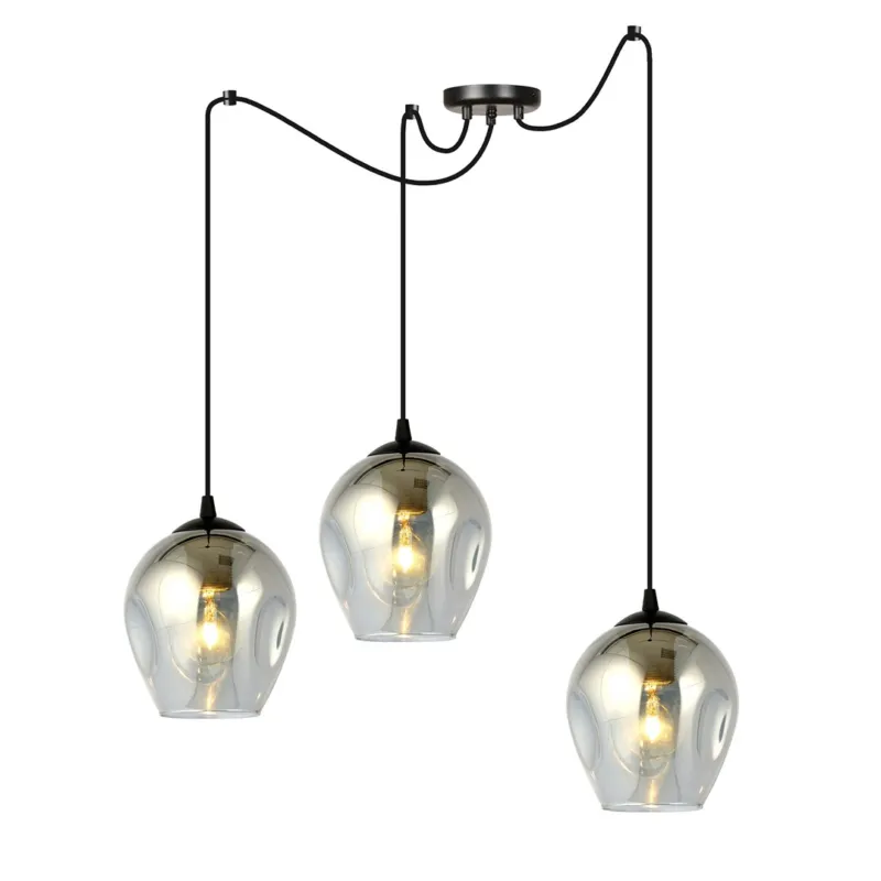 Tani Lampa wisząca Emibig Level czarna z grafitowym kloszem 3×E27