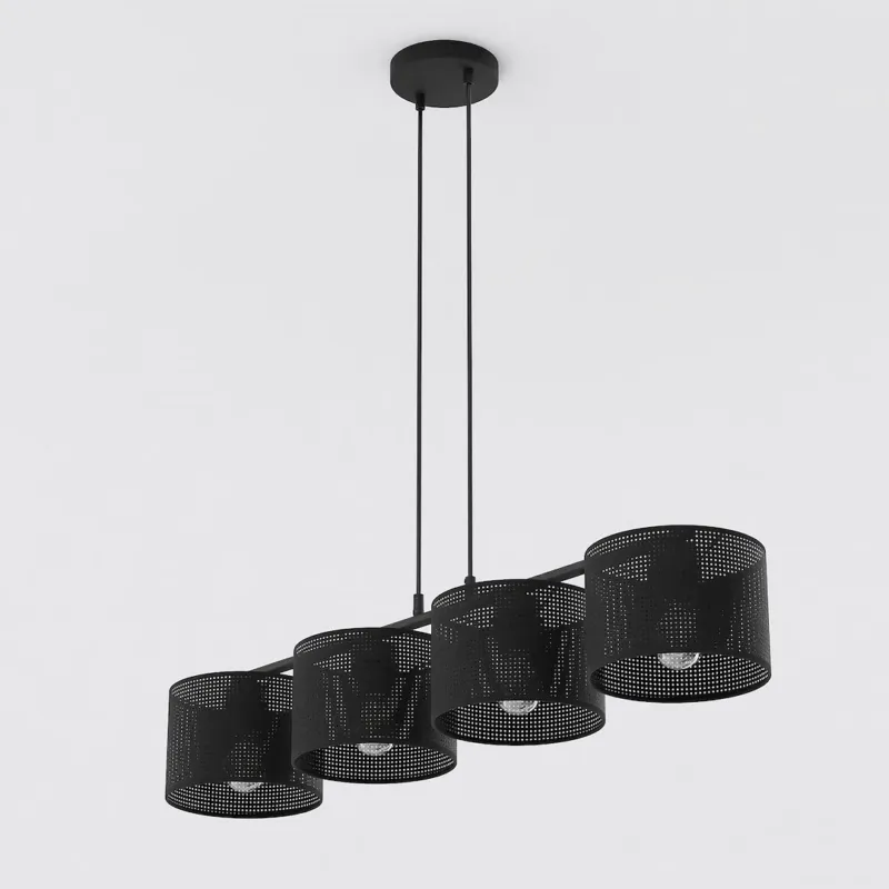 Niska cena Lampa wisząca Emibig Lux 4 czarna z czarnym kloszem 4×E27