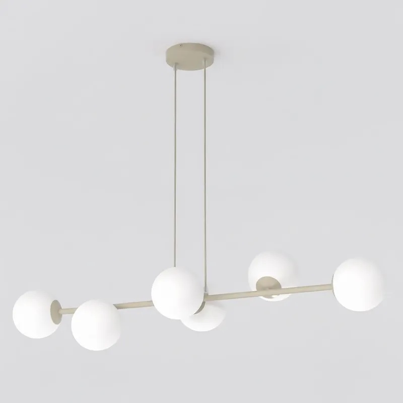 Lampa wisząca Emibig Magnus 6 beżowa z białym kloszem 6×E14 Ostatnia szansa