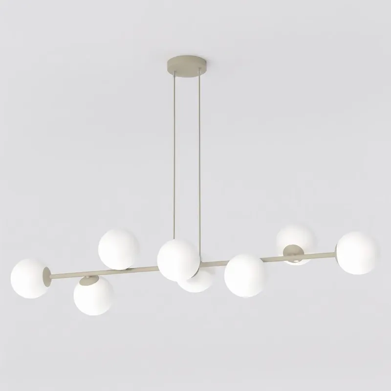 Cena promocyjna Lampa wisząca Emibig Magnus beżowa z białym kloszem 8×E14