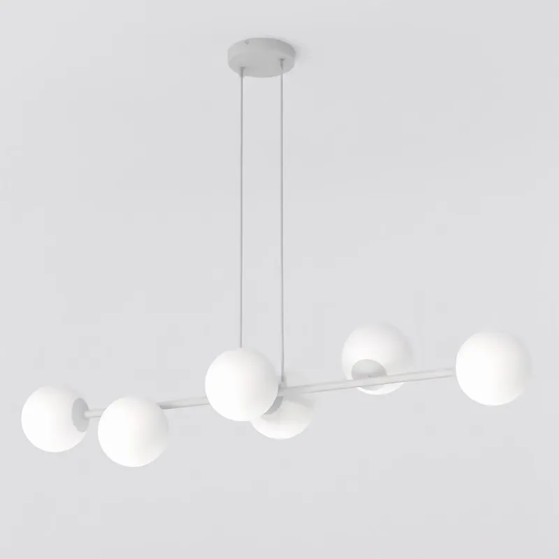 Nowy Lampa wisząca Emibig Magnus szara z białym kloszem 6×E14