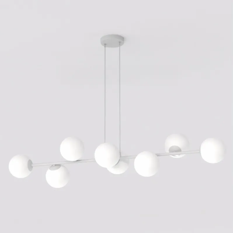 Lampa wisząca Emibig Magnus szara z białym kloszem 8×E14 Hit sprzedaży