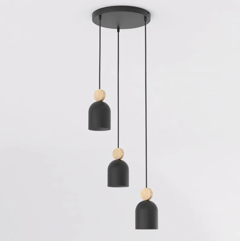 Cena promocyjna Lampa wisząca Emibig Mesi 3 Premium czarna 3×GU10