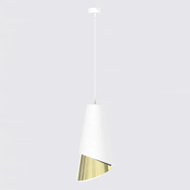 Dostępne od ręki Lampa wisząca Emibig Moda 1 biała ze złotym kloszem 1×E27