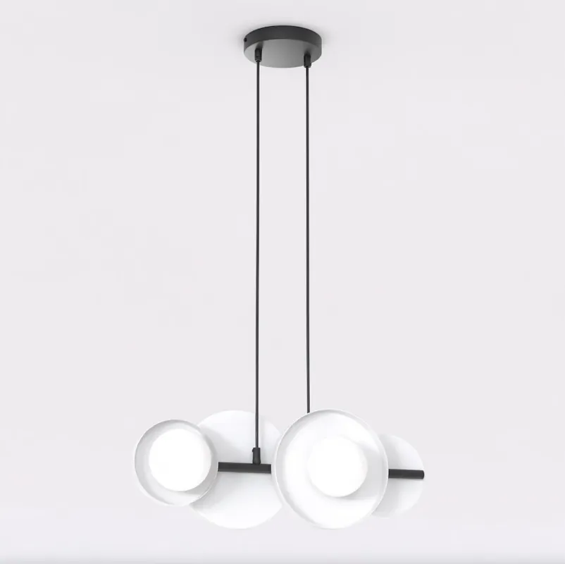 Nowość Lampa wisząca Emibig Model 1487 czarna z białym kloszem 4×G9