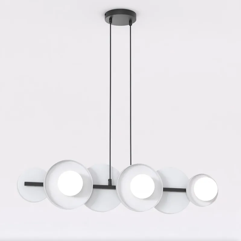 Nowy Lampa wisząca Emibig Model szara z białym kloszem 6×G9