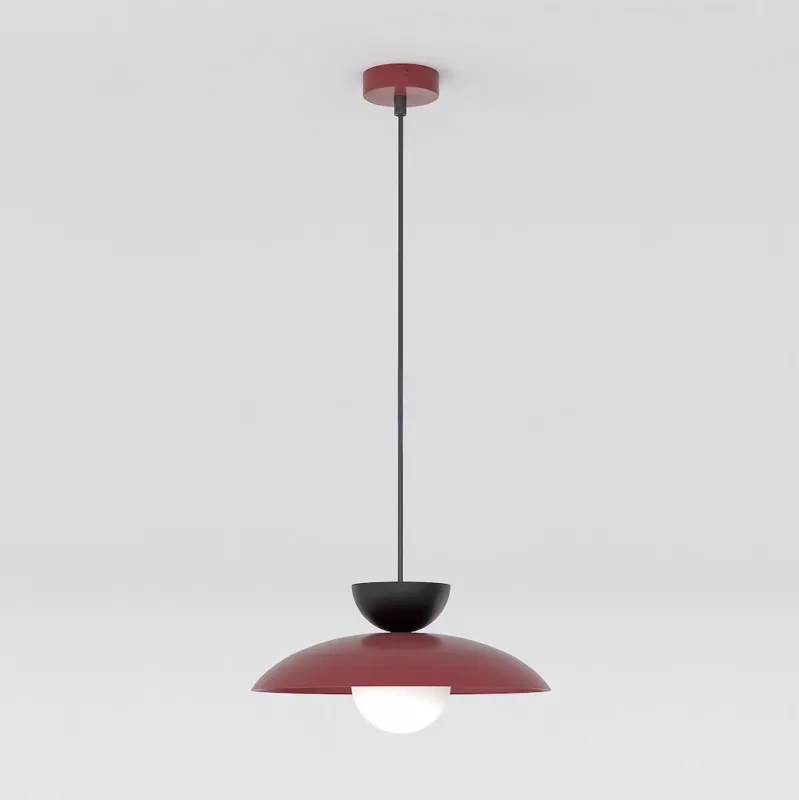 Zamów dziś Lampa wisząca Emibig Mulan burgundowa z białym kloszem 1×G9
