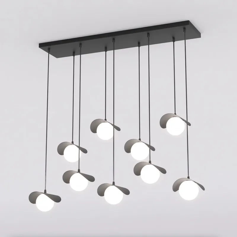 Sprawdź teraz Lampa wisząca Emibig Ritual 1490 9 czarna z białym kloszem 9×G9