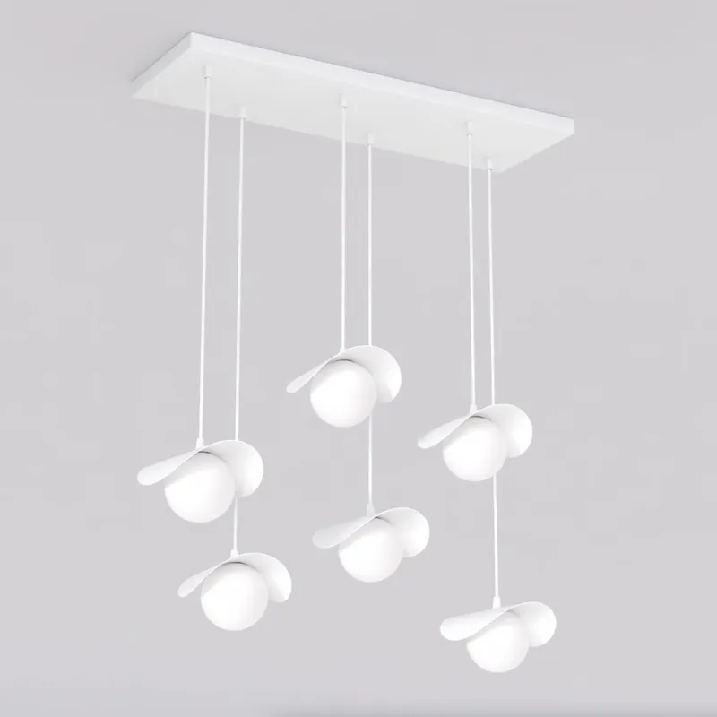 Lampa wisząca Emibig Ritual 1584 6 czarna z białym kloszem 6×G9 Rabat