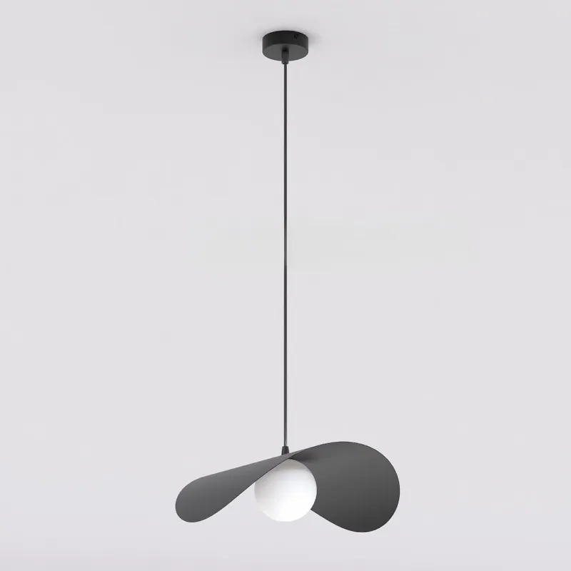 Nowy Lampa wisząca Emibig Ritual 1630 czarna z białym kloszem 1×G9