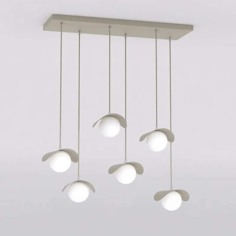 Lampa wisząca Emibig Ritual 6 beżowa z białym kloszem 6×G9 Zamów teraz