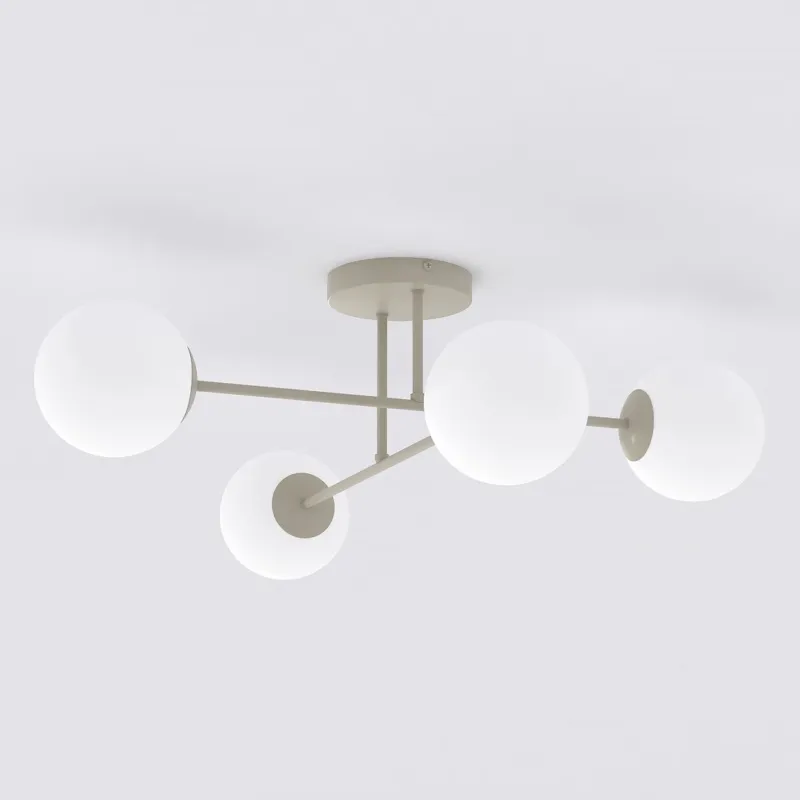 Lampa wisząca Emibig Roma beżowa z białym kloszem 4×E14 Szybka dostawa