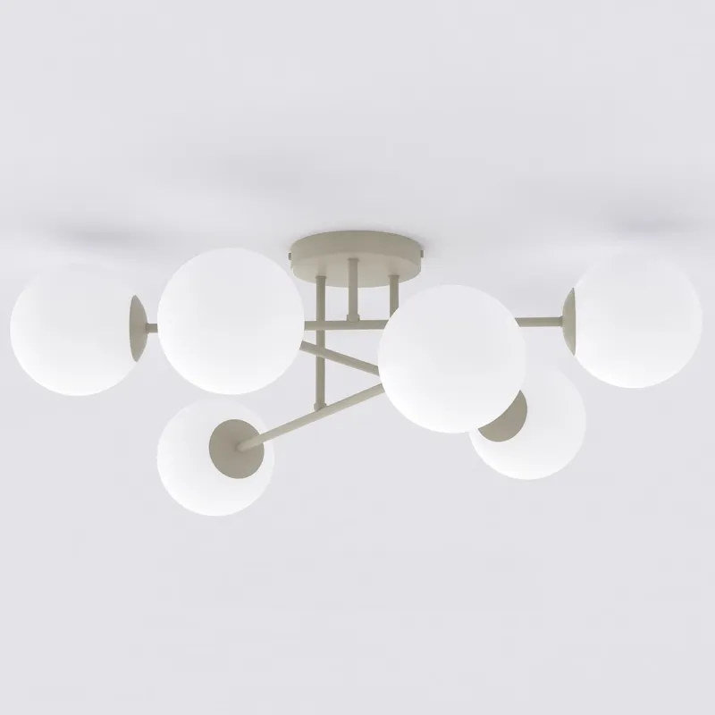 Oferta czasowa Lampa wisząca Emibig Roma beżowa z białym kloszem 6×E14
