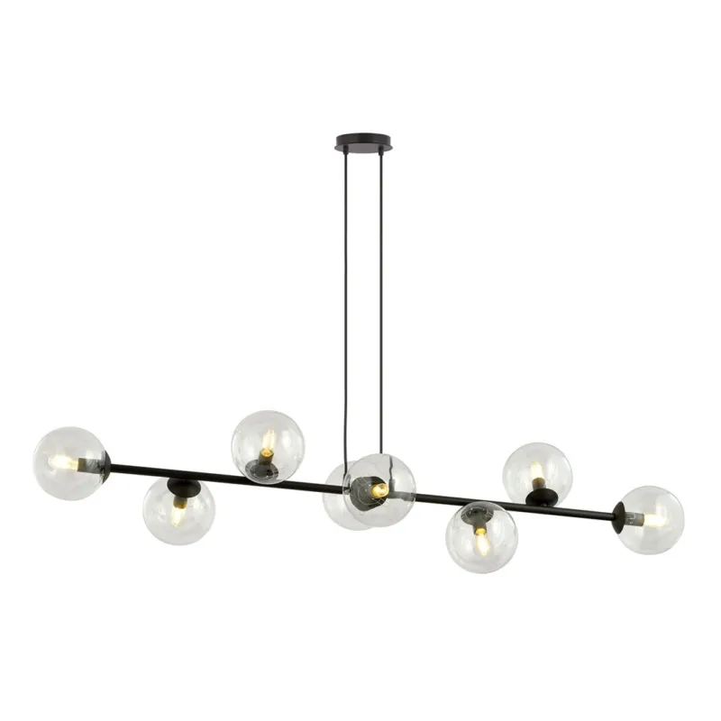 Nowość Lampa wisząca Emibig Rossi 8 czarna z transparentnym kloszem 8×E14