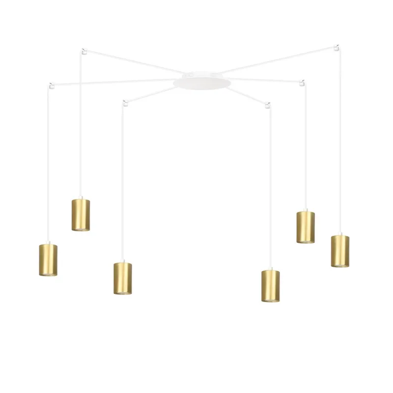 Oferta Lampa wisząca Emibig Traker 6 biała ze złotym wykończeniem 6×GU10