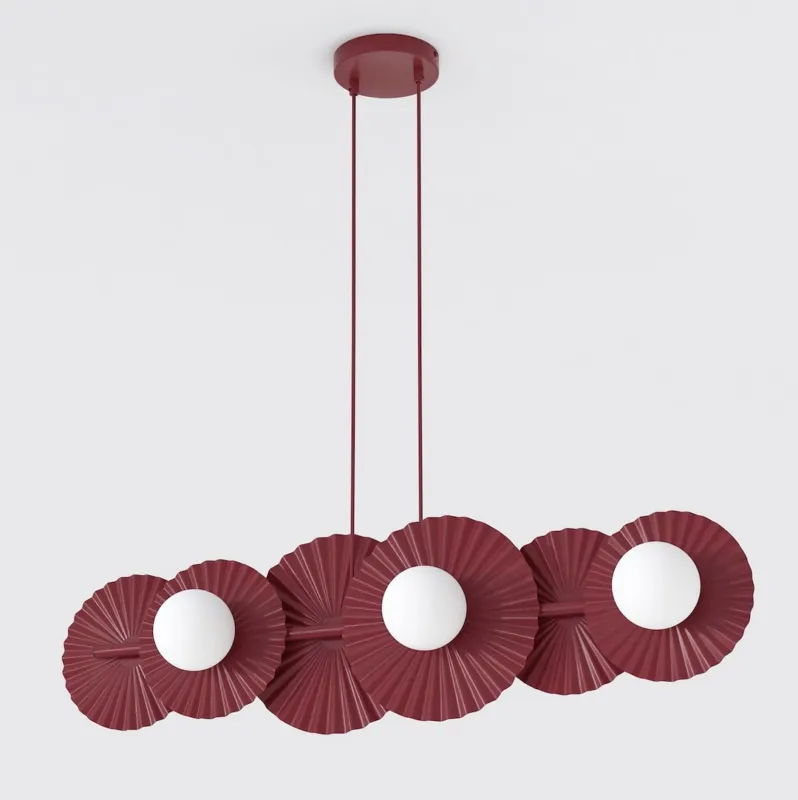 Popularny Lampa wisząca Emibig Umbra 6 burgundowa z białym kloszem 6×G9
