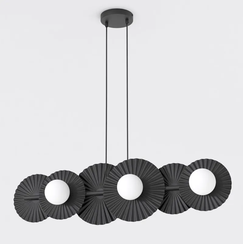 Bezpieczne zakupy Lampa wisząca Emibig Umbra 6 czarna z białym kloszem 6×G9