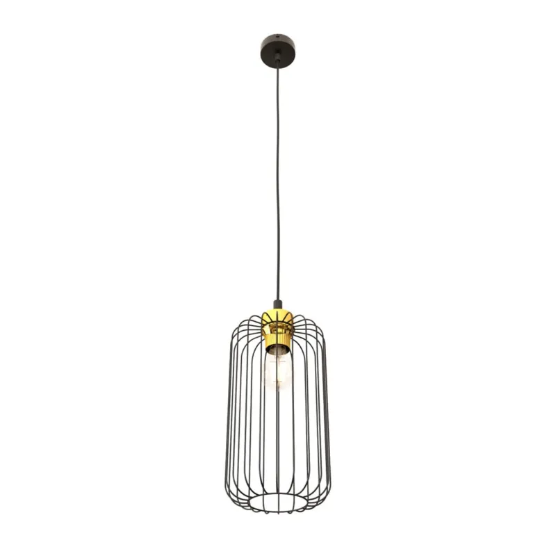 Lampa wisząca Emibig Vander 1 czarna ze złotym detalem 1×E27 Nowość