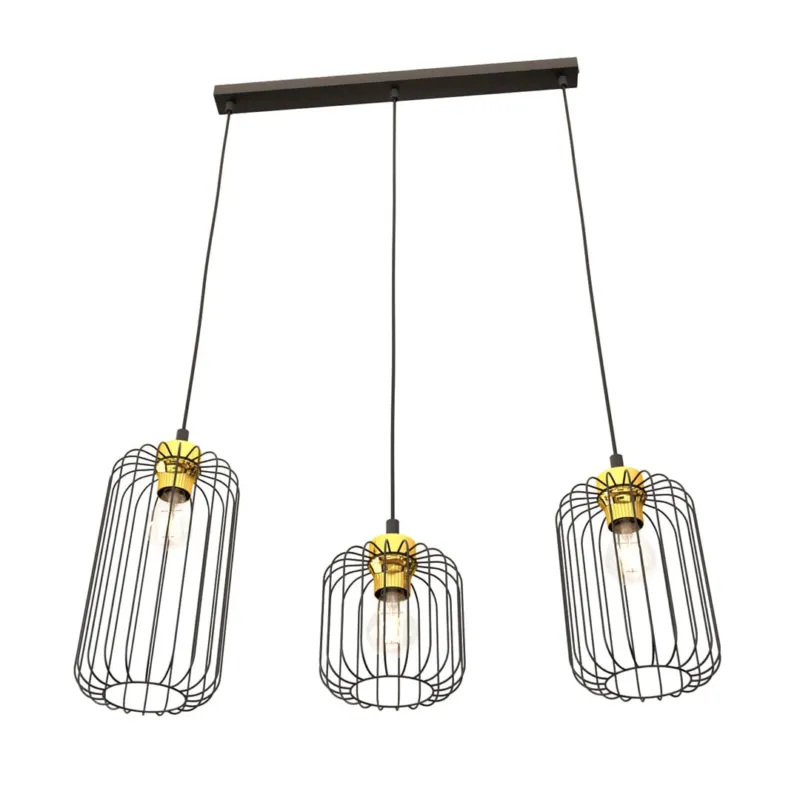 Lampa wisząca Emibig Vander 3 czarna ze złotymi detalami 3×E27 Zamów teraz