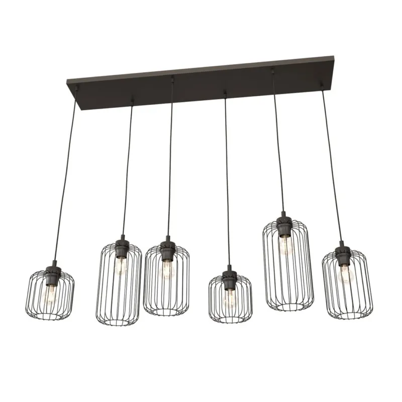 Tani Lampa wisząca Emibig Vander 6 czarna z czarnym kloszem 6×E27