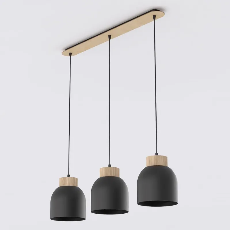 Nie przegap Lampa wisząca Emibig Vigo 3 czarna 3×E27