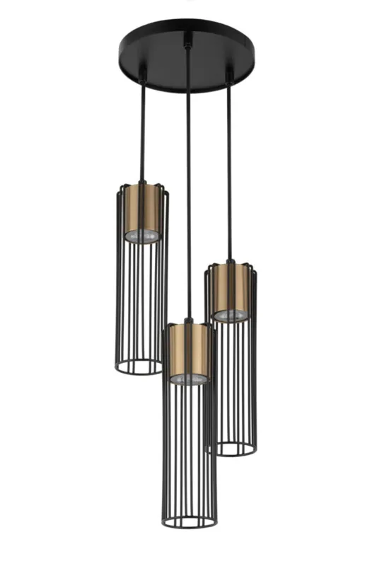 Niska cena Lampa wisząca Fobia 3xGU10 koło czarna 33458 Sigma