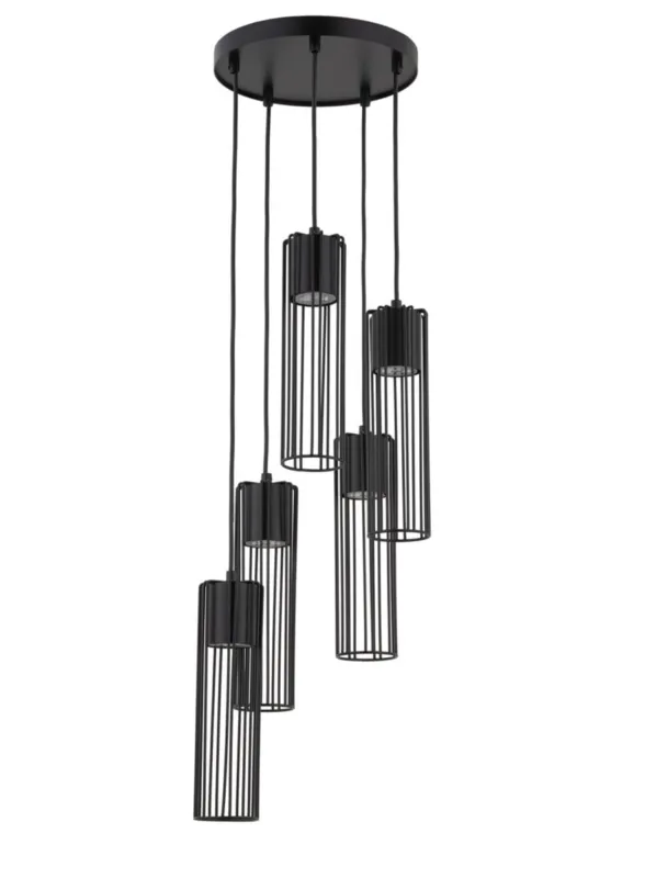 Lampa wisząca Fobia 5xGU10 koło czarna 33459 Sigma Oferta czasowa