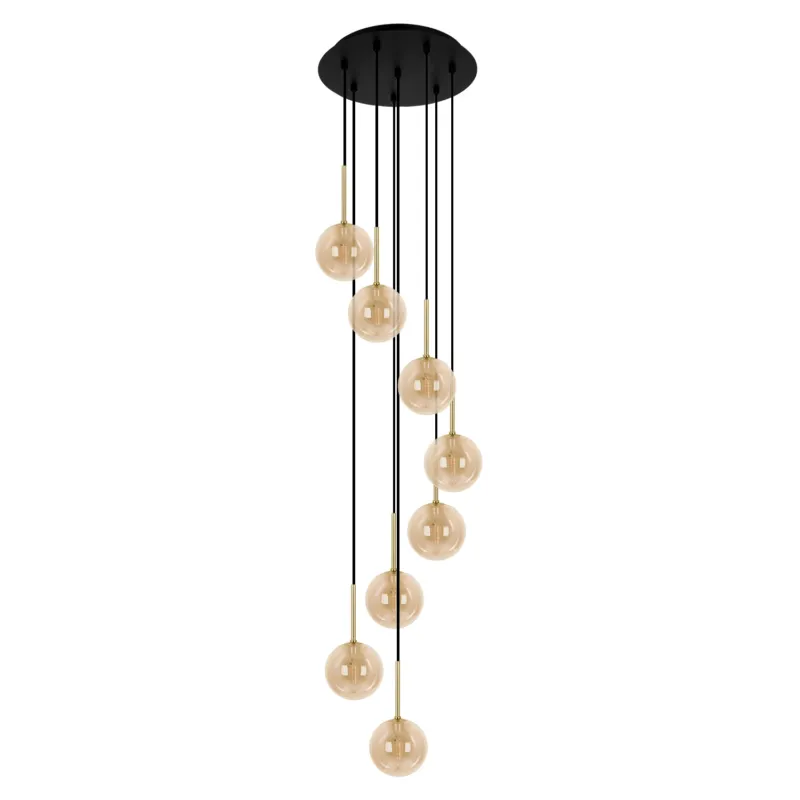 Kup online Lampa wisząca GALAXY K-5562 Czarny, złoty, bursztyn 8 źr., G9, 10W LED - Kaja