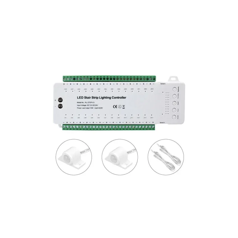 Bezpieczna płatność Sterownik Schodowy 12-24V 240W 28 Kan. 2 Czujki Pir