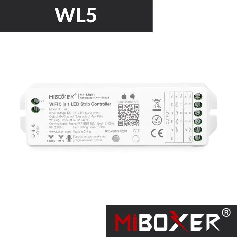 Sterownik Rgb+Cct Wl5 Mi-Light + Tuya Smart 12-24V Szybka wysyłka