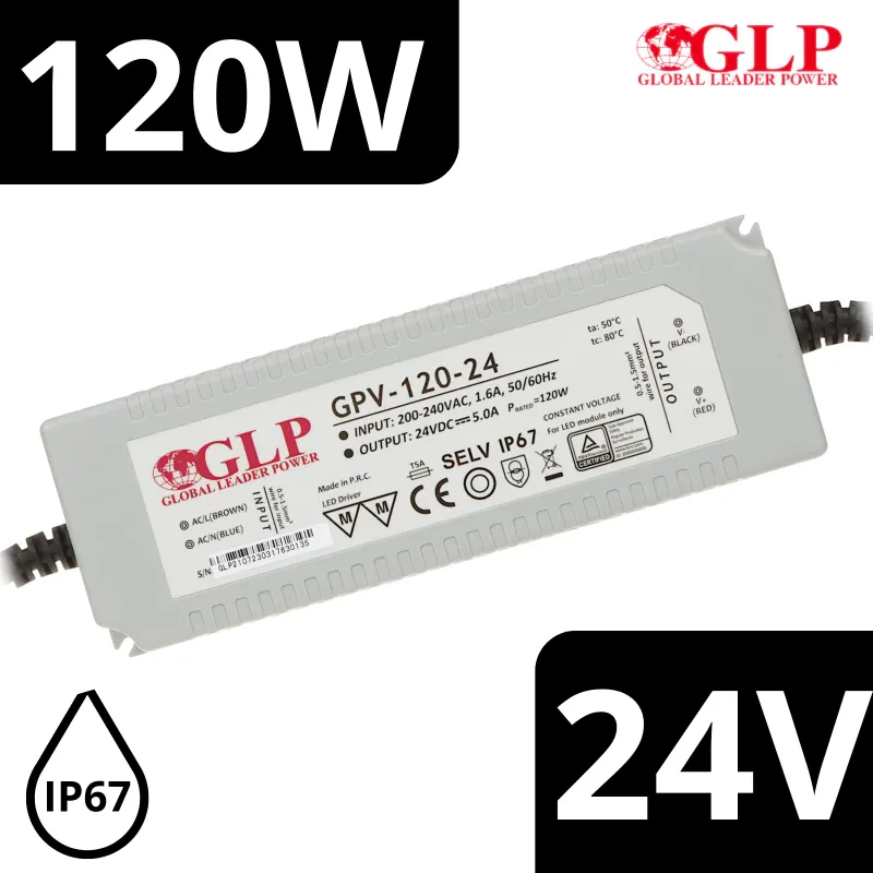 Dostępne od ręki Zasilacz Napięciowy Gpv-120-24 Ip67