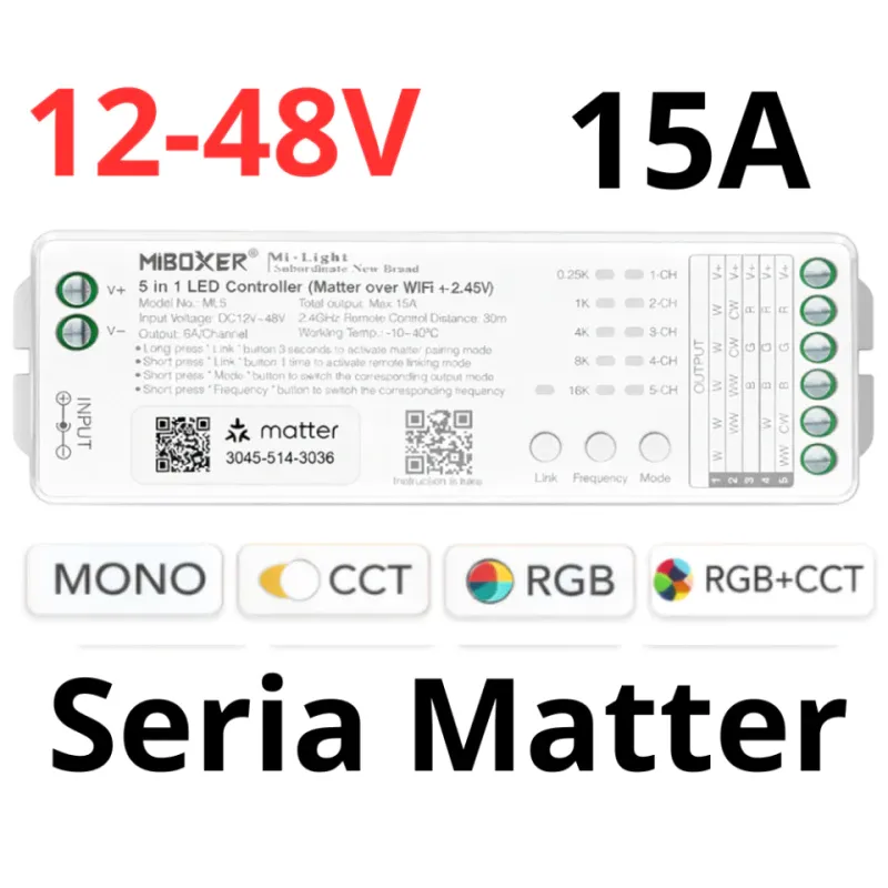 Popularny Uniwersalny Sterownik Do Taśm Smart Home 5W1 Wifi Matter Over ML5