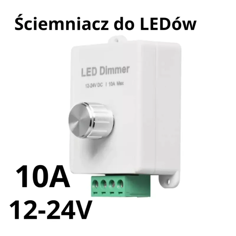 Kup teraz Ściemniacz Do Taśm Led Dim-K2 12V/24V 10A Manualny Pokrętło Knob